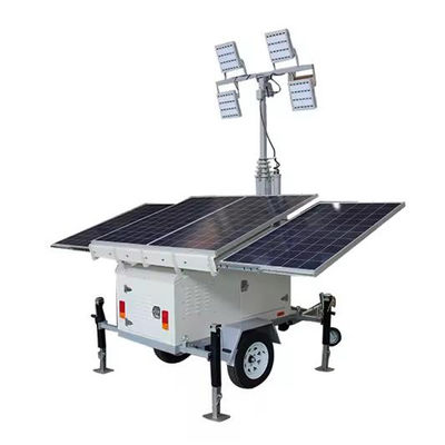 그린 파워 태양광 LED 모바일 라이트 타워 4*300W 태양 전지 패널 4*100W LED 램프