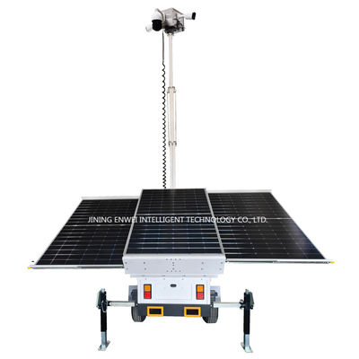 3*400W 태양 전지 패널 모바일 감시 트레일러 보안 CCTV 트레일러 공공 시설