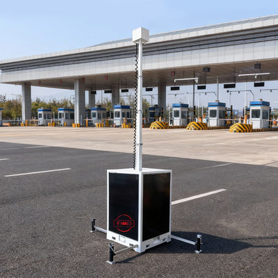 자급자족 6m 석탑 태양광 감시 타워 96kWh 배터리 뱅크 24/7 오프그리드 보안 모니터링