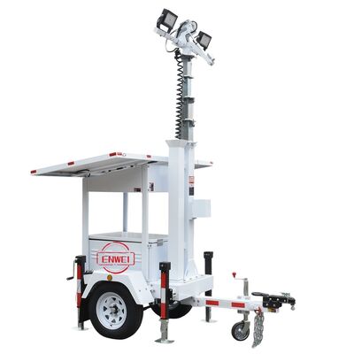 급속한 배포 안전 태양광 동력 트레일러 건설 현장용 2 * 435W 태양 전지 패널 상업용 부동산