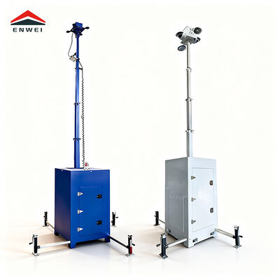 큐브 이동식 감시 타워 신속 배치 전천후 보안 조명 솔루션