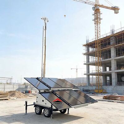 높은 적응력 태양광 카메라 보안 CCTV 트레일러 휴대용 태양광 에너지 감시 트레일러 건설용
