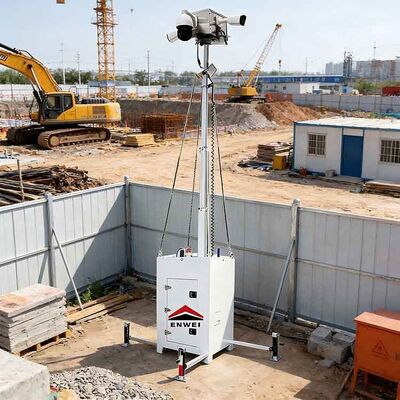 광대 관점 휴대용 감시탑 건설 작업 감시용 모바일 CCTV 타워