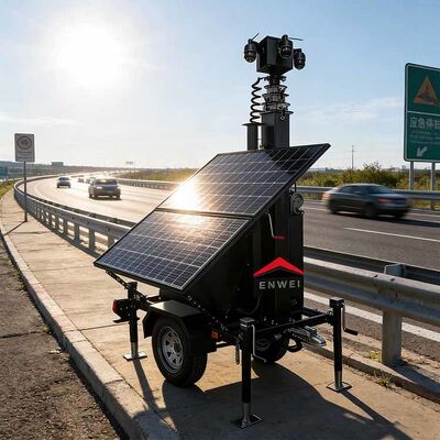 전체 장면을 커버리 미니 태양광 카메라 보안 트레일러 태양광 감시 트레일러 산업 공원 감시