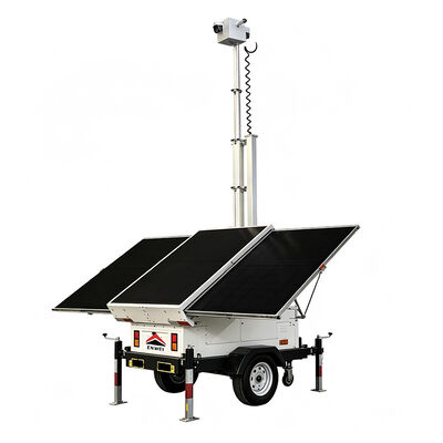 태양 전지 패널 CCTV 트레일러 4G 리모트 모니터링 시스템으로 주차장을 위한 모바일 감시 트레일러